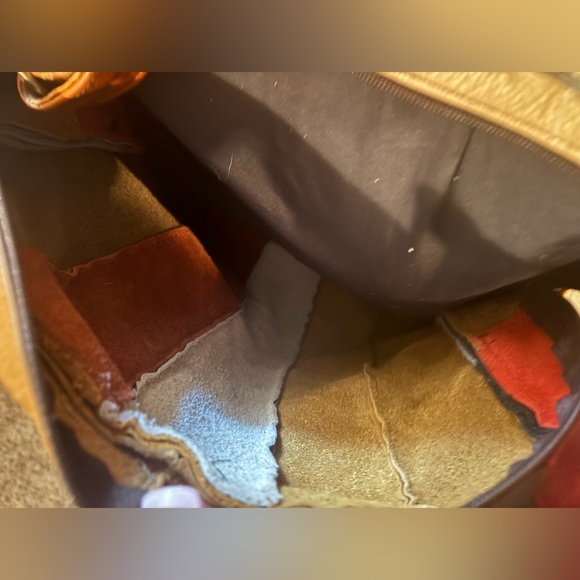 Handmade patchwork, genuine, leather duffel bag, one of a kind from Mexico - Picture 3 of 13